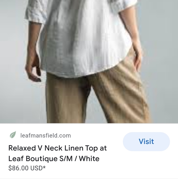 Hot cotton white linen blouse - Picture 4 of 6